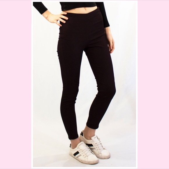 H&M Divided Maroon Fitted Side-zip Pants - Picture 2 of 5